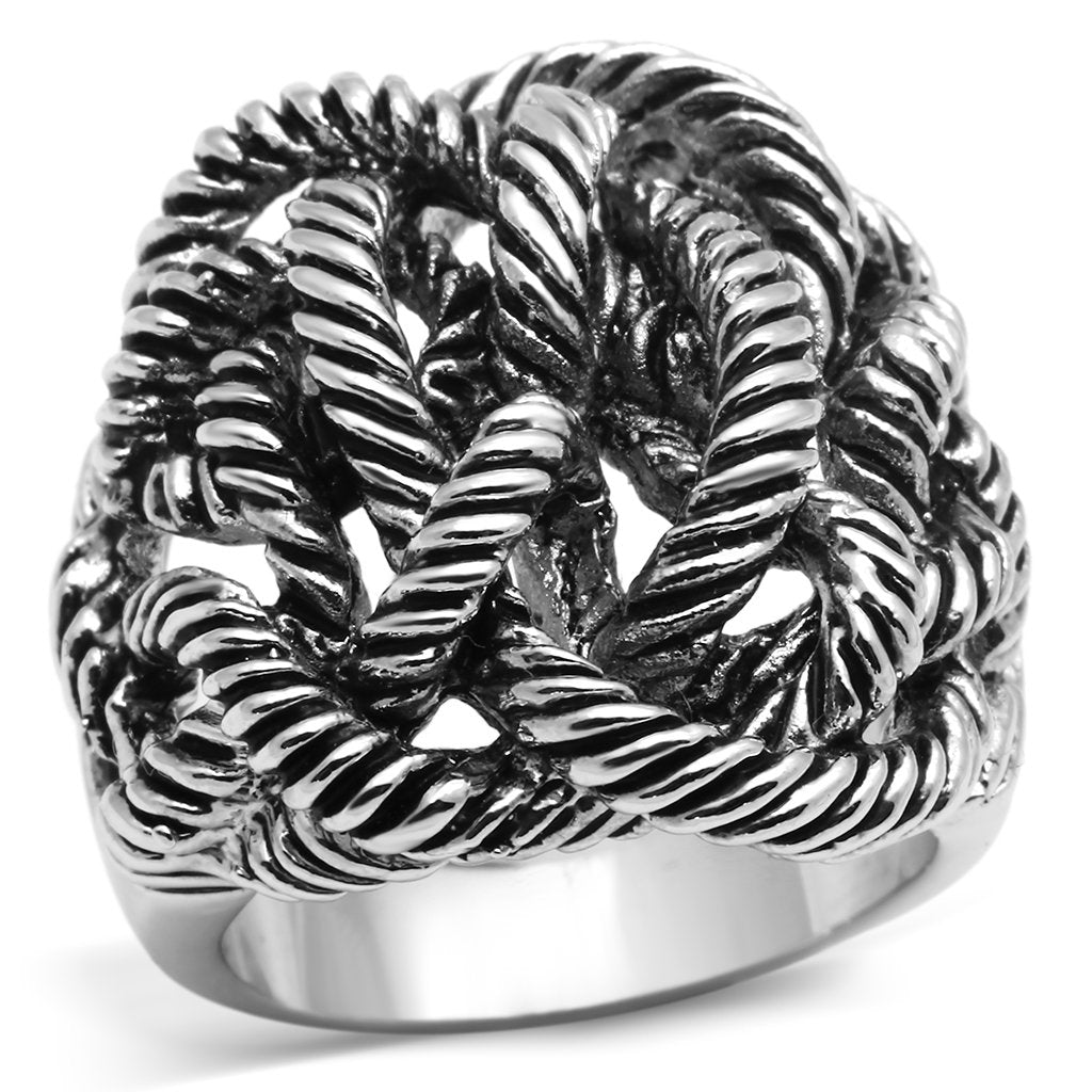 3W257 - Rhodium Brass Ring with No Stone-0