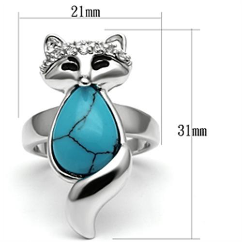 3W295 - Rhodium Brass Ring with Synthetic Turquoise in Sea Blue-1