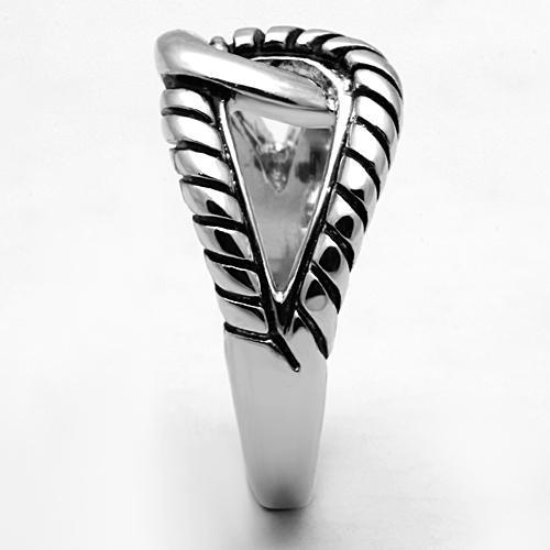 3W310 - Rhodium Brass Ring with Epoxy  in Jet-3