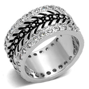 3w315 - Rhodium Brass Ring with AAA Grade CZ  in Clear-0