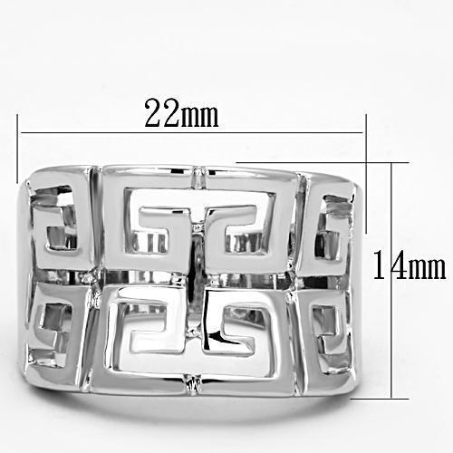 3W329 - Rhodium Brass Ring with No Stone-1