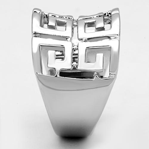 3W329 - Rhodium Brass Ring with No Stone-3