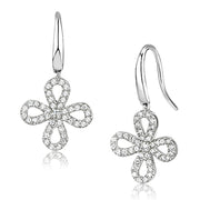 3W382 - Rhodium Brass Earrings with AAA Grade CZ  in Clear-0