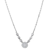 3W417 - Rhodium Brass Necklace with AAA Grade CZ  in Clear-0