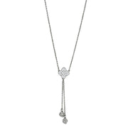 3W427 - Rhodium Brass Necklace with AAA Grade CZ  in Clear-0