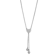 3W428 - Rhodium Brass Necklace with AAA Grade CZ  in Clear-0