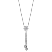3W429 - Rhodium Brass Necklace with AAA Grade CZ  in Clear-0