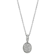 3W432 - Rhodium Brass Necklace with AAA Grade CZ  in Clear-0