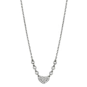 3W433 - Rhodium Brass Necklace with AAA Grade CZ  in Clear-0