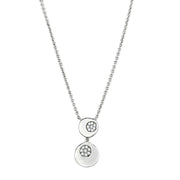 3W435 - Rhodium Brass Necklace with AAA Grade CZ  in Clear-0