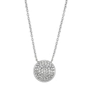 3W436 - Rhodium Brass Necklace with AAA Grade CZ  in Clear-0