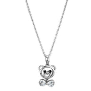 3W445 - Rhodium Brass Necklace with AAA Grade CZ  in Clear-0