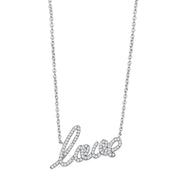 3W453 - Rhodium Brass Necklace with AAA Grade CZ  in Clear-0