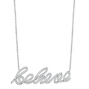 3W454 - Rhodium Brass Necklace with AAA Grade CZ  in Clear-0