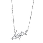 3W456 - Rhodium Brass Necklace with AAA Grade CZ  in Clear-0
