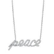 3W457 - Rhodium Brass Necklace with AAA Grade CZ  in Clear-0