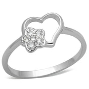 3W472 - Rhodium Brass Ring with AAA Grade CZ  in Clear-0