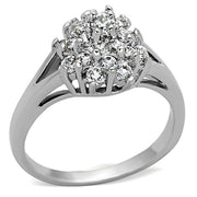 3W479 - Rhodium Brass Ring with AAA Grade CZ  in Clear-0