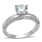3W504 - Rhodium Brass Ring with AAA Grade CZ  in Clear-0
