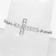 3W519 - Rhodium Brass Ring with AAA Grade CZ  in Clear-0