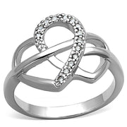 3W569 - Rhodium Brass Ring with AAA Grade CZ  in Clear-0