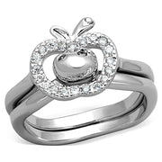 3W594 - Rhodium Brass Ring with AAA Grade CZ  in Clear-0