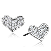 3W645 - Rhodium Brass Earrings with AAA Grade CZ  in Clear-0