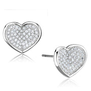 3W668 - Rhodium Brass Earrings with AAA Grade CZ  in Clear-0
