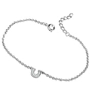 3W710 - Rhodium Brass Bracelet with AAA Grade CZ  in Clear-0