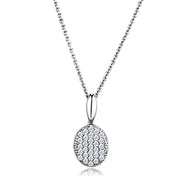 3W716 - Rhodium Brass Chain Pendant with AAA Grade CZ  in Clear-0