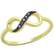 3W727 - Gold+Ruthenium Brass Ring with AAA Grade CZ  in Tanzanite-0