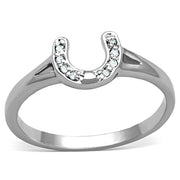 3W762 - Rhodium Brass Ring with AAA Grade CZ  in Clear-0