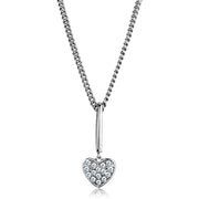3W773 - Rhodium Brass Chain Pendant with AAA Grade CZ  in Clear-0