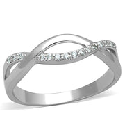 3W796 - Rhodium Brass Ring with AAA Grade CZ  in Clear-0