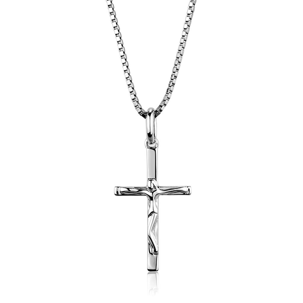 3W847 - Rhodium Brass Chain Pendant with No Stone-0