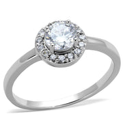3W863 - Rhodium Brass Ring with AAA Grade CZ  in Clear-0