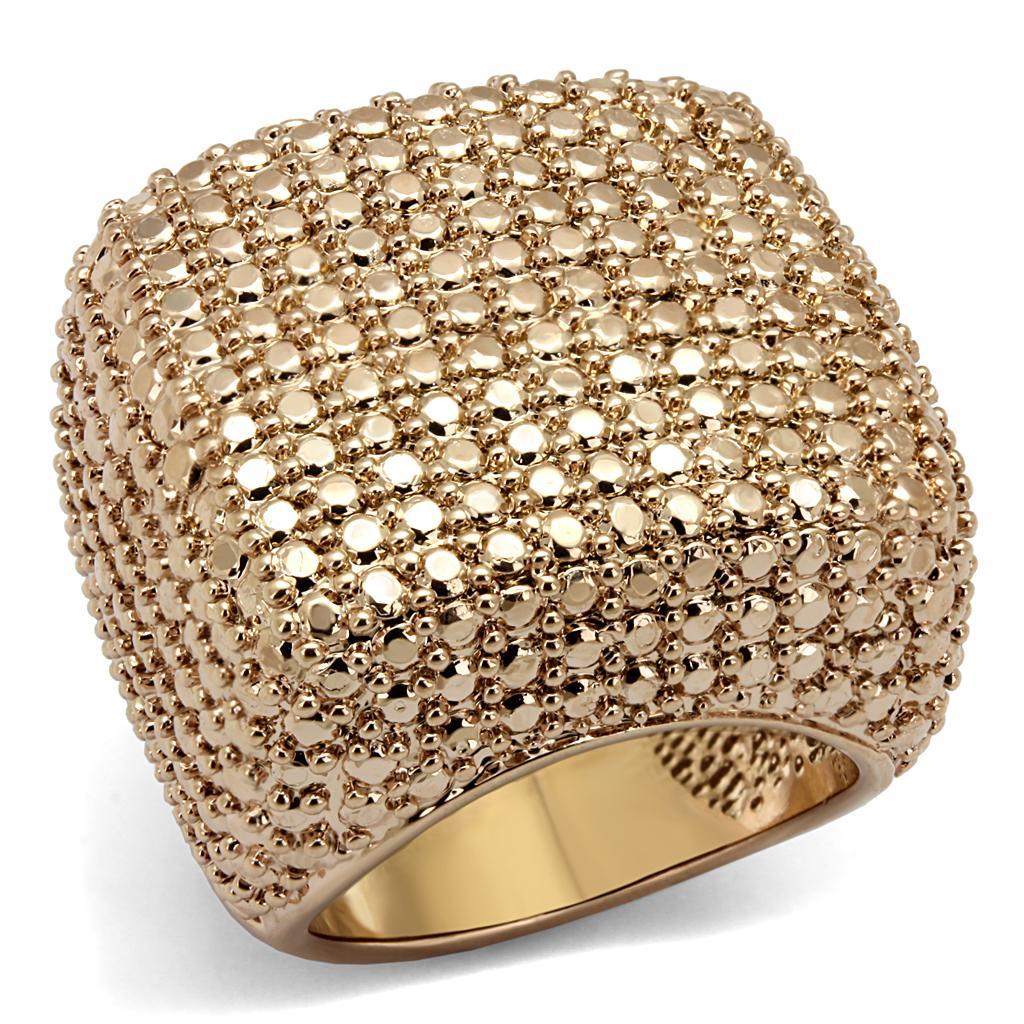 3W934 - IP Rose Gold(Ion Plating) Brass Ring with AAA Grade CZ  in Metallic Light Gold-0