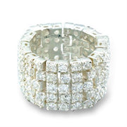 41003 - High-Polished 925 Sterling Silver Ring with AAA Grade CZ  in Clear-0