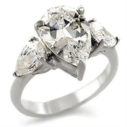 413409 - High-Polished 925 Sterling Silver Ring with AAA Grade CZ  in Clear-0