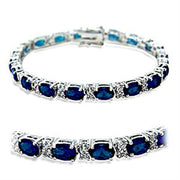 415501 - Rhodium Brass Bracelet with Synthetic Spinel in Sapphire-0