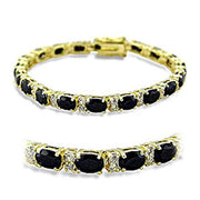 415503 - Gold Brass Bracelet with AAA Grade CZ  in Jet-0