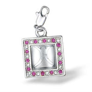 43502 - Rhodium Brass Pendant with Top Grade Crystal  in Rose-0