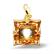 43505 - Gold Brass Pendant with Top Grade Crystal  in Clear-0
