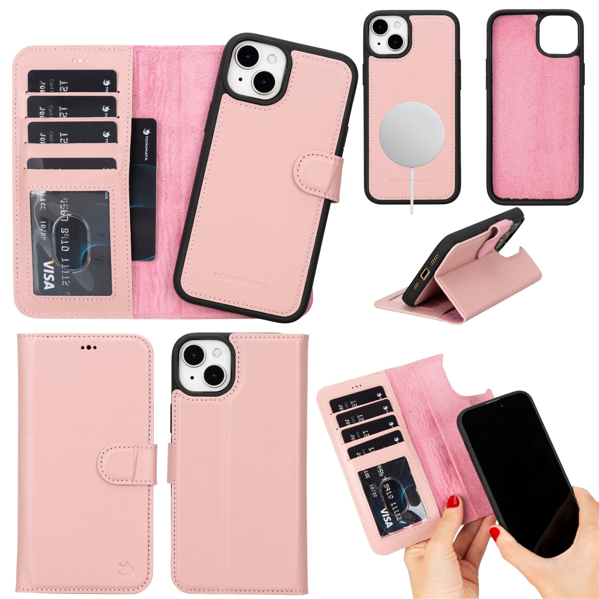 Casper Leather iPhone 15 Plus Wallet Case | Detachable MagSafe Compatible RFID Protection-10