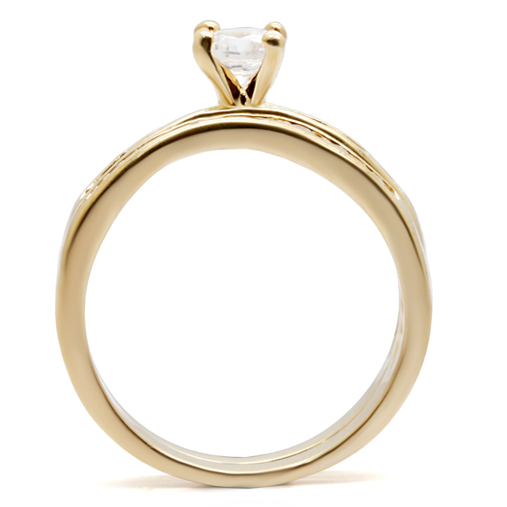 S44610 - High-Polished 925 Sterling Silver Ring with AAA Grade CZ  in Clear-3