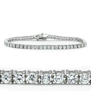 46905 - Rhodium Brass Bracelet with AAA Grade CZ  in Clear-0