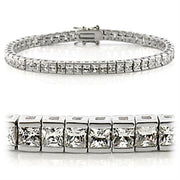 47102 - Rhodium Brass Bracelet with AAA Grade CZ  in Clear-0