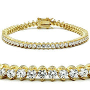 47104 - Gold Brass Bracelet with AAA Grade CZ  in Clear-0