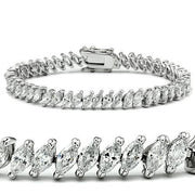 47106 - Rhodium Brass Bracelet with AAA Grade CZ  in Clear-0