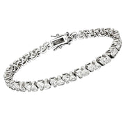 47302 - Rhodium Brass Bracelet with AAA Grade CZ  in Clear-0